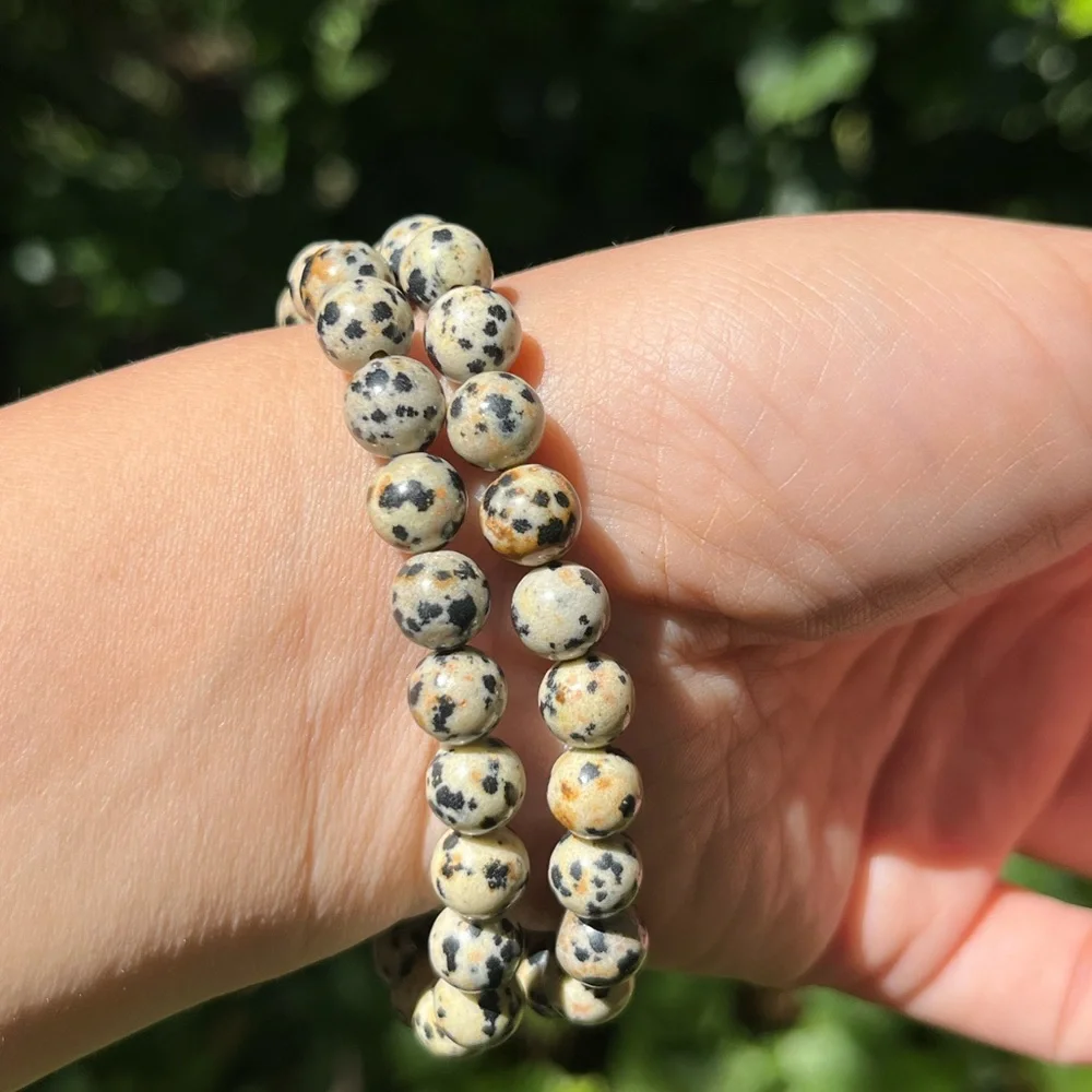 8mm stretchable Dalmatian bracelet‎